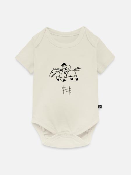 Springreiter - Baby Premium Kurzarmbody - Naturweiß