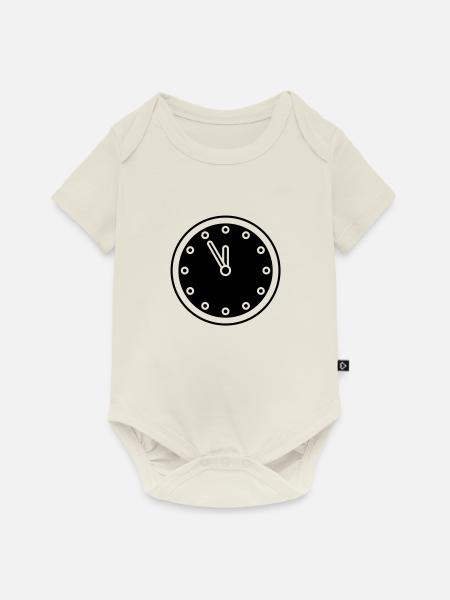 clock - Baby Premium Kurzarmbody - Naturweiß