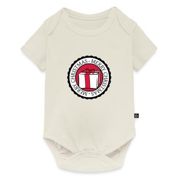 circle round stamp nicholas christmas design coo - Baby Premium short-sleeve bodysuit - off white - Front