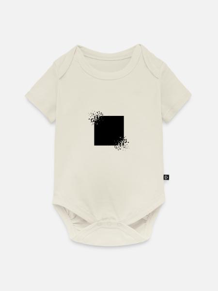 Modernes Quadrat Design - Baby Premium Kurzarmbody - Naturweiß
