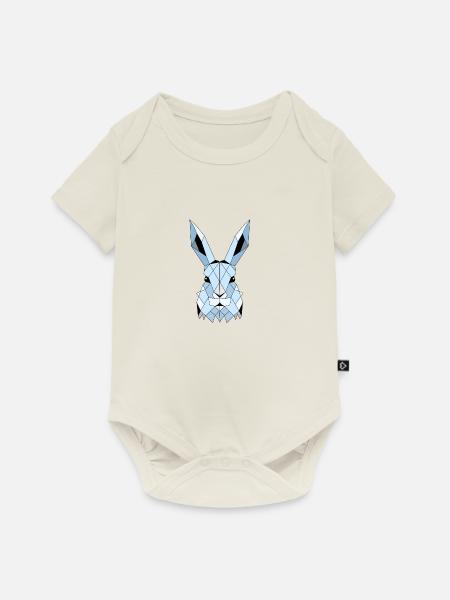 geometrischer Hase - Baby Premium Kurzarmbody - Naturweiß