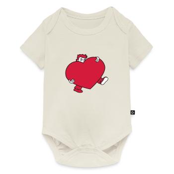 heart love in love gift large huge carry s - Baby Premium short-sleeve bodysuit - off white - Front