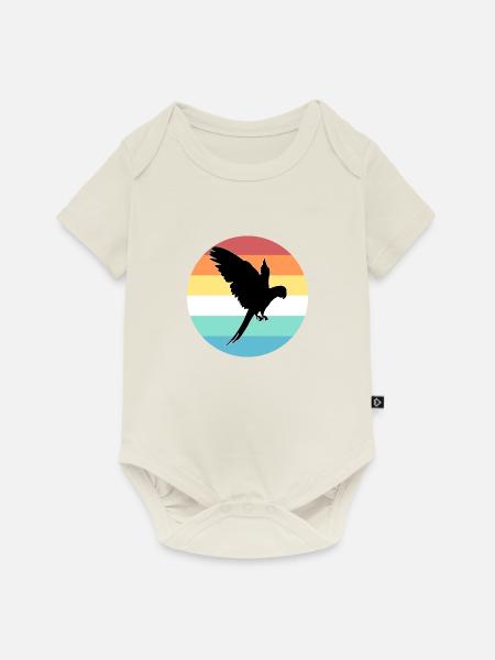 Papagei - Baby Premium Kurzarmbody - Naturweiß