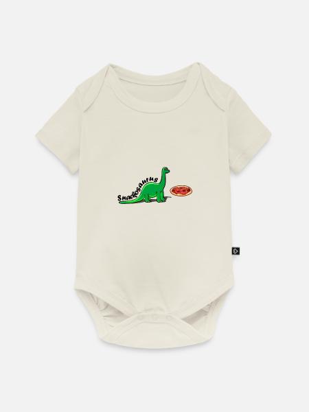 Snackosaurus - kleiner Vielfraß - Baby Premium Kurzarmbody - Naturweiß