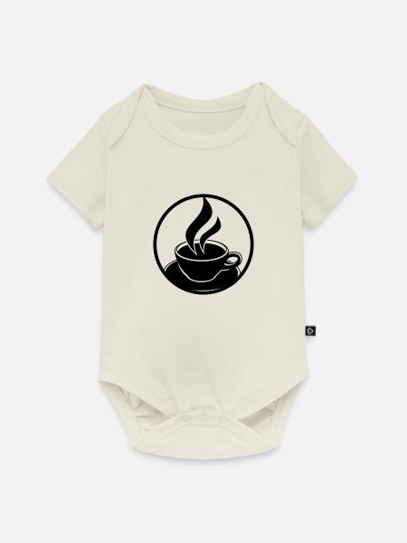 Coffee Cup Logo - Baby Premium Kurzarmbody - Naturweiß