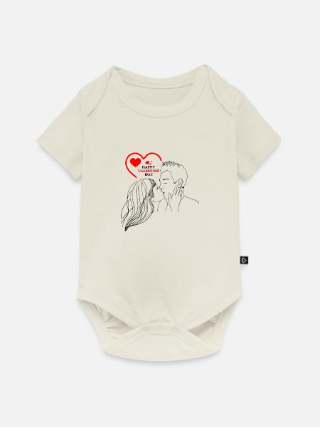 valentine - Baby Premium Kurzarmbody - Naturweiß