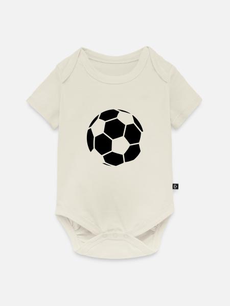 Soccer Pattern - Baby Premium Kurzarmbody - Naturweiß