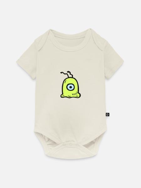 brain slug - Baby Premium Kurzarmbody - Naturweiß