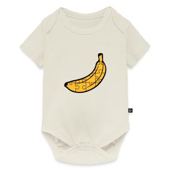 puzzle banana fruit food hunger delicious love muste - Baby Premium short-sleeve bodysuit - off white - Front