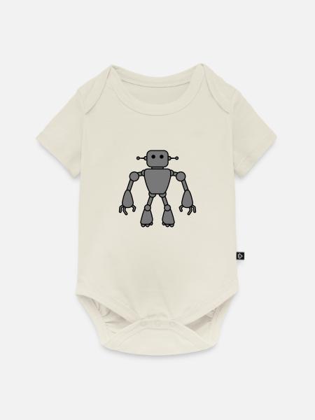 Robot Man - Baby Premium Kurzarmbody - Naturweiß