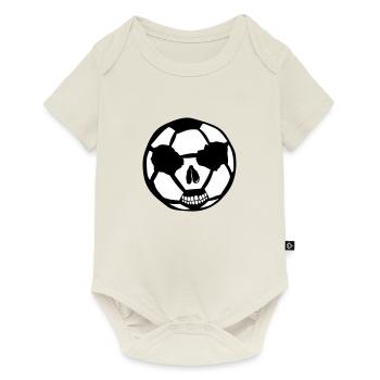 ballon foot tete de mort football - Body à manches courtes Premium Bébé - blanc cassé - Devant