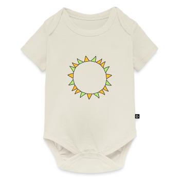 colorful garland circle ring round frame party dekora - Baby Premium short-sleeve bodysuit - off white - Front