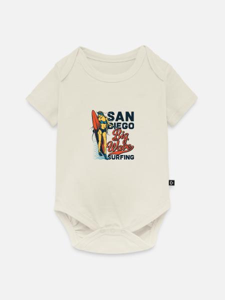GROSSE WELLE - Baby Premium Kurzarmbody - Naturweiß