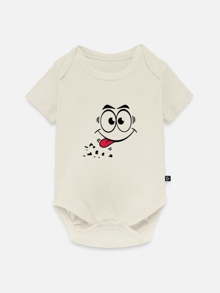 Gesicht Zunge 1 - Baby Premium Kurzarmbody - Naturweiß