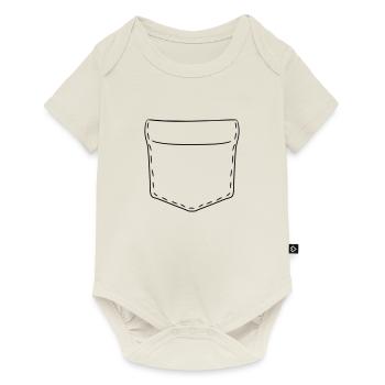 sac poche poitrine poche sac sac sack emporter - Body à manches courtes Premium Bébé - blanc cassé - Devant