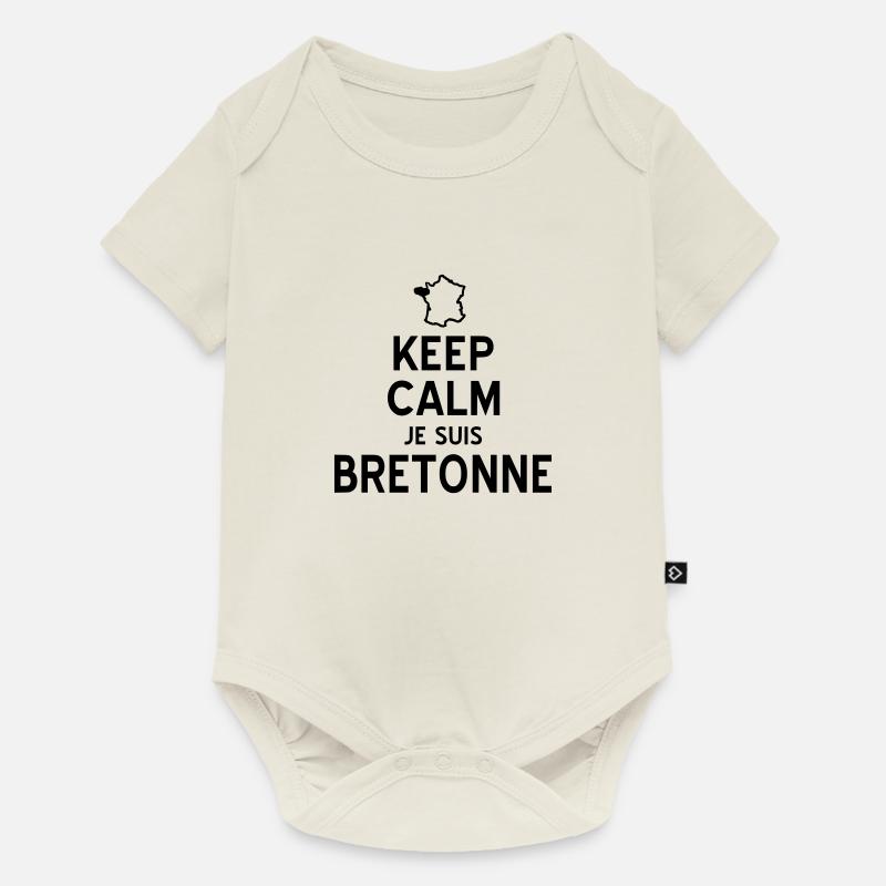 bretonne - Body à manches courtes Premium Bébé - blanc cassé