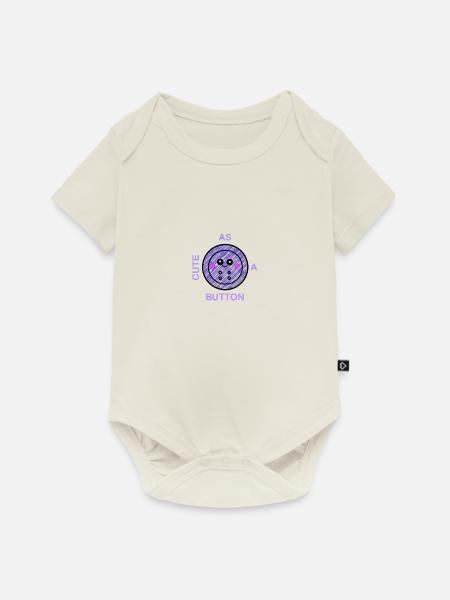 NIEDLICH ALS KNOPF - Baby Premium Kurzarmbody - Naturweiß