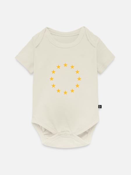 Europäische Union - Baby Premium Kurzarmbody - Naturweiß