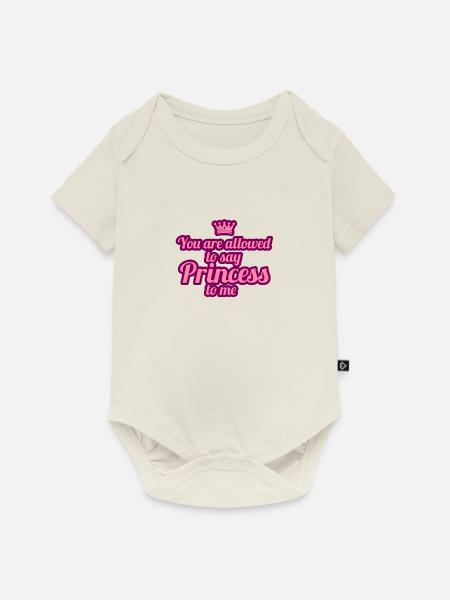 princess - Baby Premium Kurzarmbody - Naturweiß