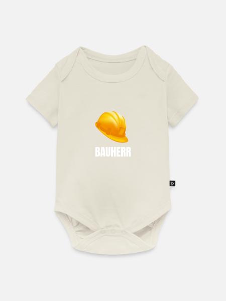 Bauherr Bauhelm - Baby Premium Kurzarmbody - Naturweiß