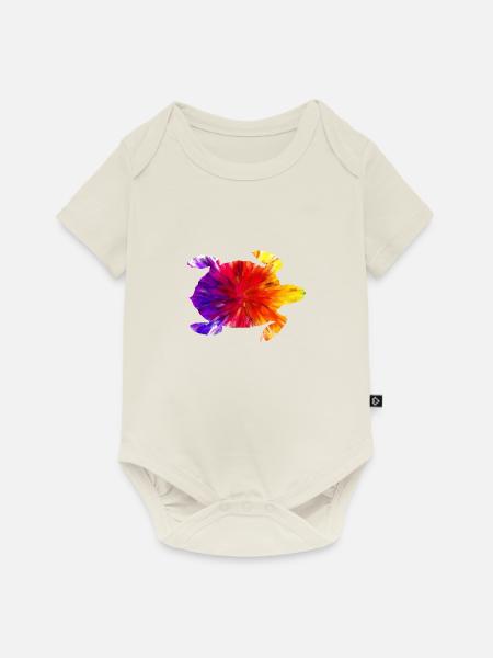 Farbige Schildkröte - Baby Premium Kurzarmbody - Naturweiß