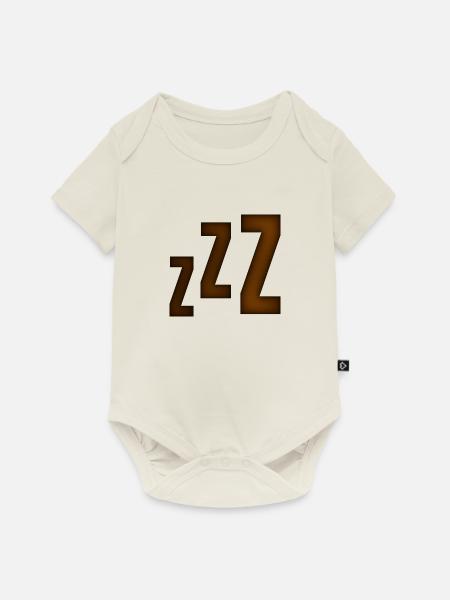 Smiley Sleeping 'ZZZ' - Baby Premium Kurzarmbody - Naturweiß