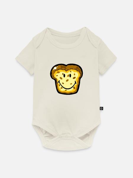 Smiley Bread - Baby Premium Kurzarmbody - Naturweiß