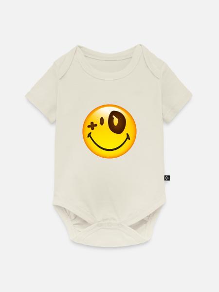 Smiley Blue Eye - Baby Premium Kurzarmbody - Naturweiß