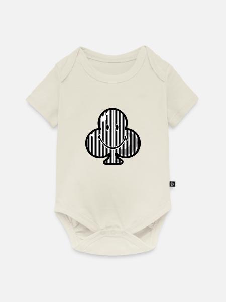 Smiley Clubs Stripes - Baby Premium Kurzarmbody - Naturweiß