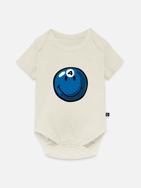 Smiley Pool Ball 4 - Baby Premium Kurzarmbody - Naturweiß