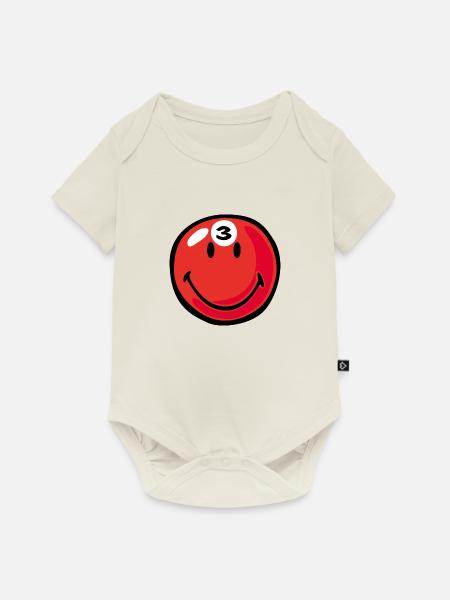 Smiley Pool Ball 3 - Baby Premium Kurzarmbody - Naturweiß