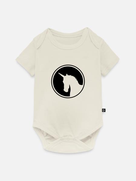 Einhorn - Baby Premium Kurzarmbody - Naturweiß