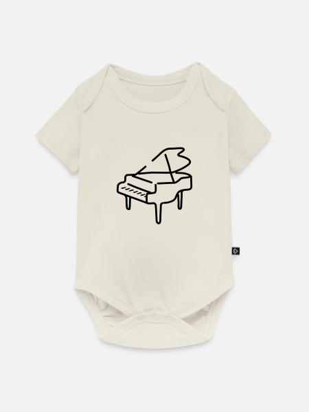 piano - Baby Premium Kurzarmbody - Naturweiß
