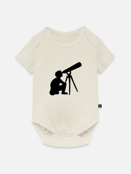 teleskop junge - Baby Premium Kurzarmbody - Naturweiß