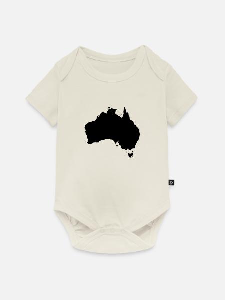 australia map - Baby Premium Kurzarmbody - Naturweiß