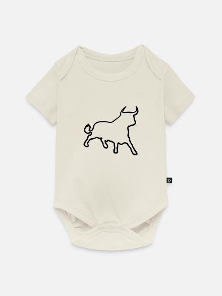 Stier / Toro / Bull / Kontur - Baby Premium Kurzarmbody - Naturweiß