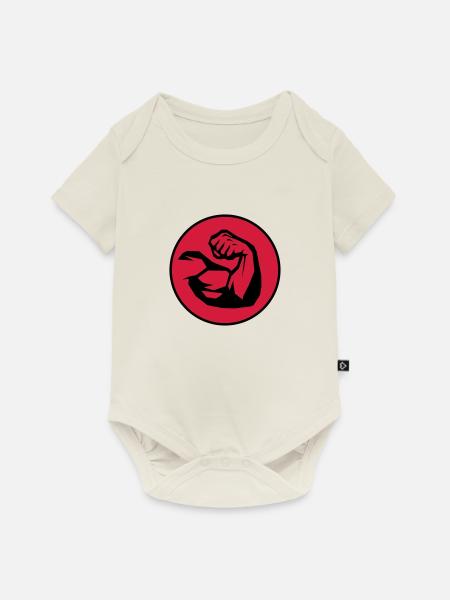 power strengh arm - Baby Premium Kurzarmbody - Naturweiß
