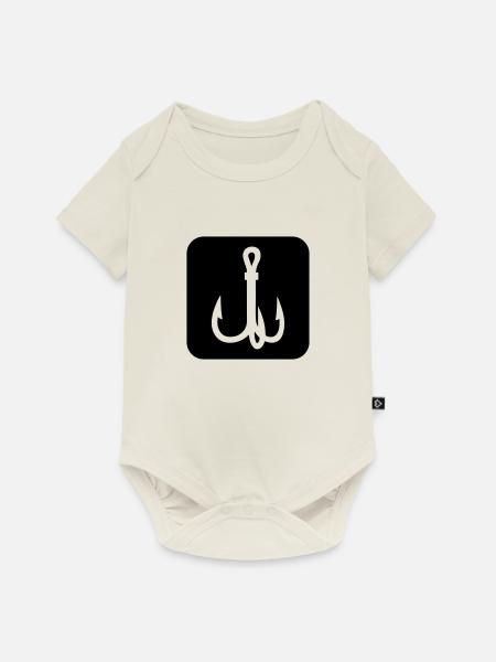 fishing hook icon - Baby Premium Kurzarmbody - Naturweiß