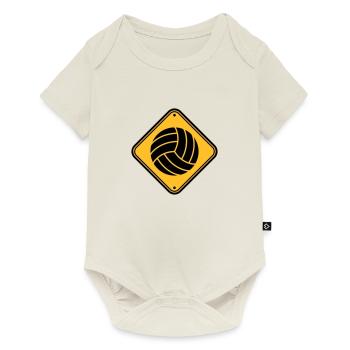 bouclier avertissement danger danger danger volley - Body à manches courtes Premium Bébé - blanc cassé - Devant