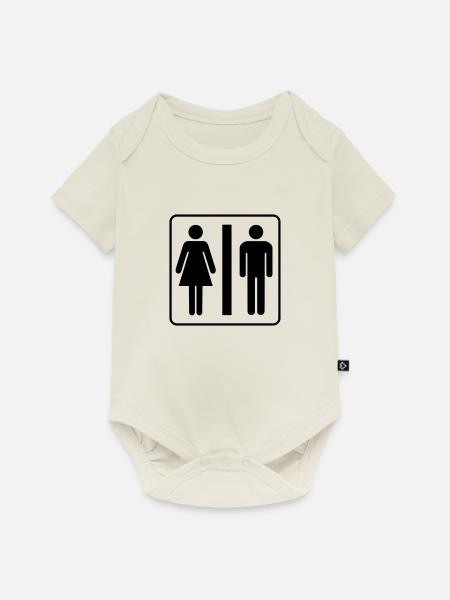 wc - Baby Premium Kurzarmbody - Naturweiß