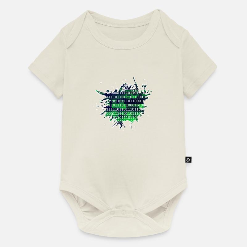 Binärcode - Baby Premium Kurzarmbody - Naturweiß