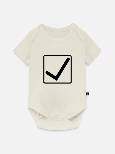 haekchen_001 - Baby Premium Kurzarmbody - Naturweiß
