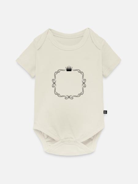 rahmen ornamente krone - Baby Premium Kurzarmbody - Naturweiß