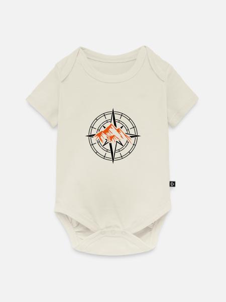 kompass berge - Baby Premium Kurzarmbody - Naturweiß