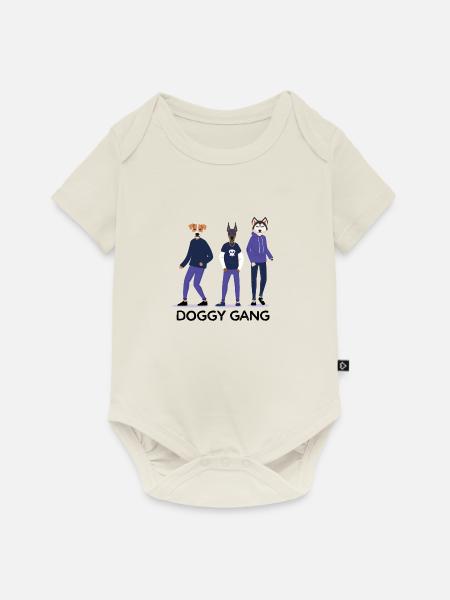 Hundebande - Baby Premium Kurzarmbody - Naturweiß