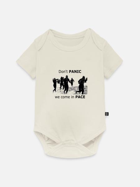 We come in pace - Baby Premium Kurzarmbody - Naturweiß