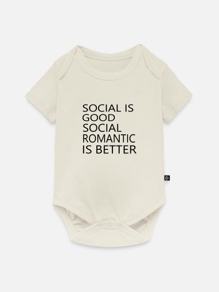 Social romantic - Baby Premium Kurzarmbody - Naturweiß