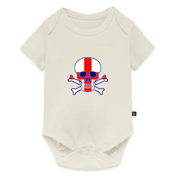 England Flaggenschädel - Baby Premium Kurzarmbody - Naturweiß - Vorne