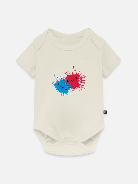 2 Suesse Kleckse - Baby Premium Kurzarmbody - Naturweiß