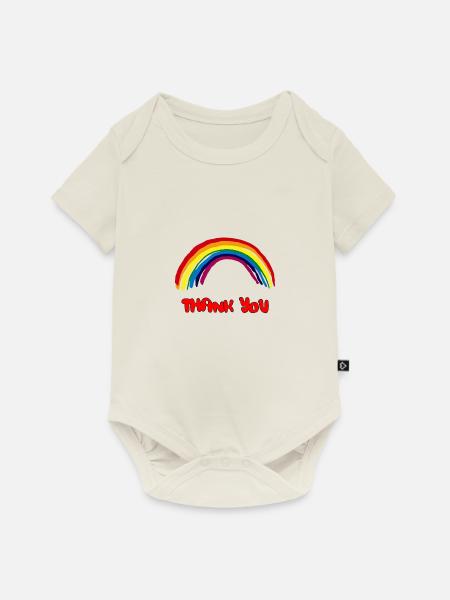 Danke - Baby Premium Kurzarmbody - Naturweiß